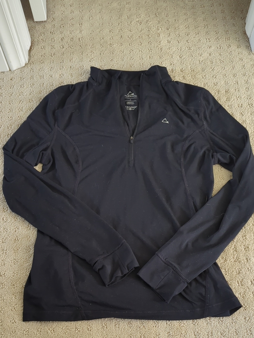 Paradox Black Long-Sleeve Half-Zip Performance Top
